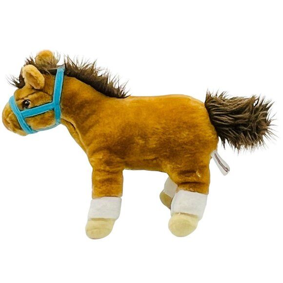 Commonwealth Pony Horse Brown Plush Blue Bridle 2006 Stuffed Animal 10 inch - Picture 3 of 7